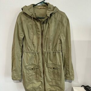 Hollister Khaki Utility Jacket with Hood